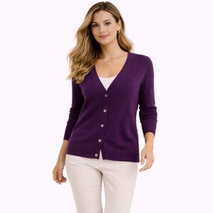 Banana Republic Italian Yarn Purple Button Cardigan – Women’s Small